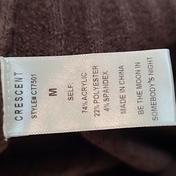 Crescent Cora Funnel Neck Sweater Partial Button Placket Slouchy Mock M - Picture 12 of 13